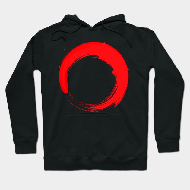 Red Zen Enso Hoodie by fizzyllama